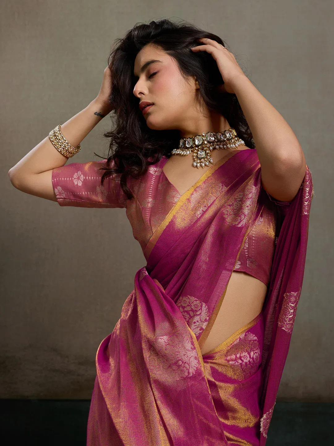Ast Priyanshi Soft Tissue Silk Zari Worked Party Wear Saree Collection