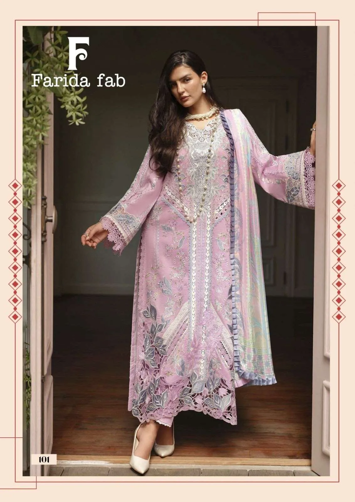 Farida Fab mushq Karachi readymade Kurti Pant With Dupatta