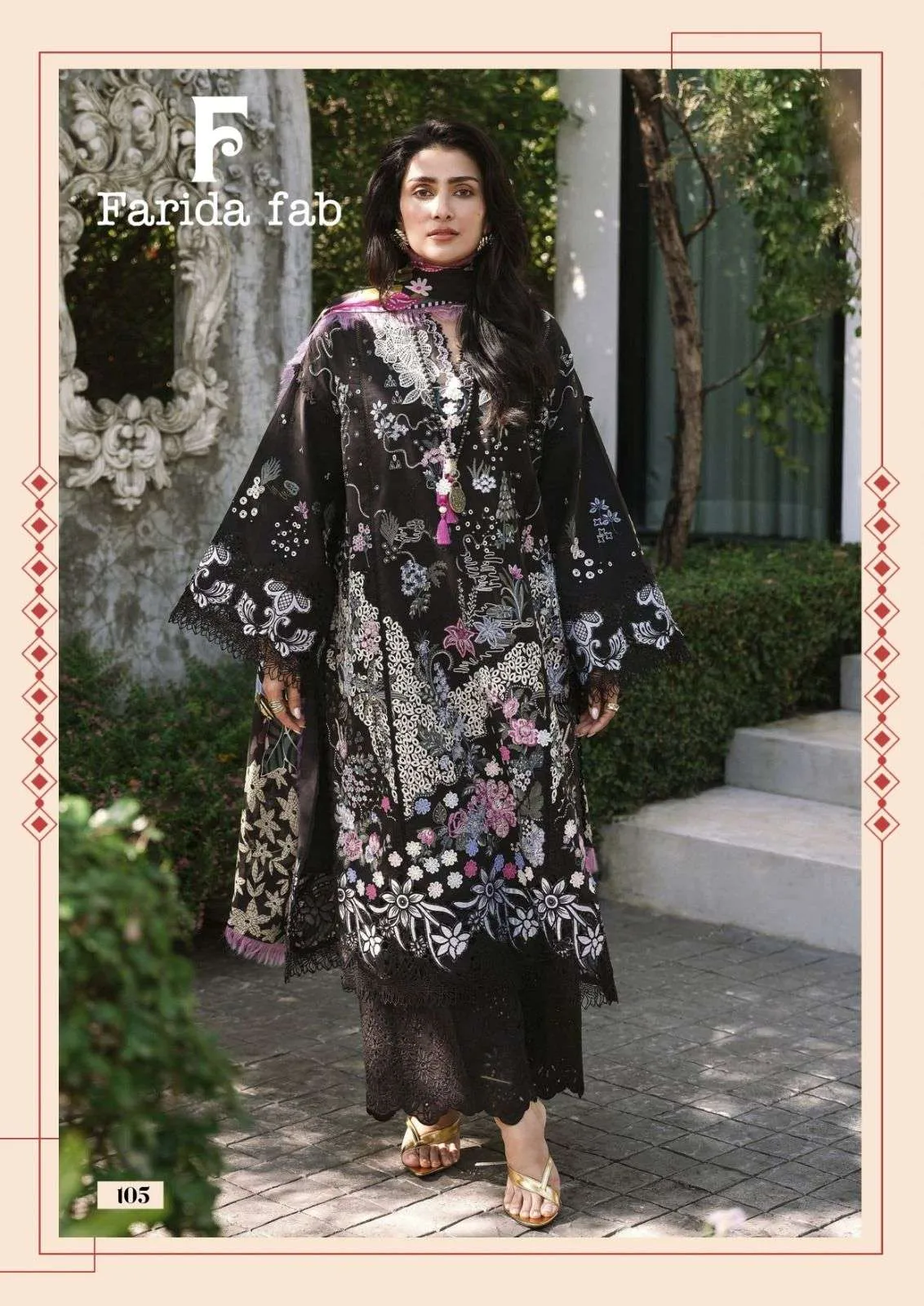 Farida Fab mushq Karachi readymade Kurti Pant With Dupatta