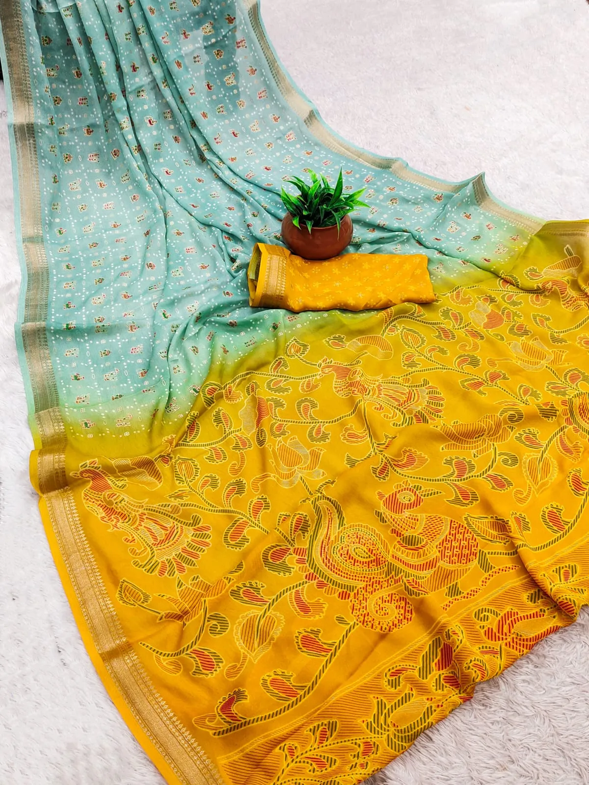Kashvi Dastoor Vol 8 Viscose Bright Moss Foil Casual Wear Saree Collection