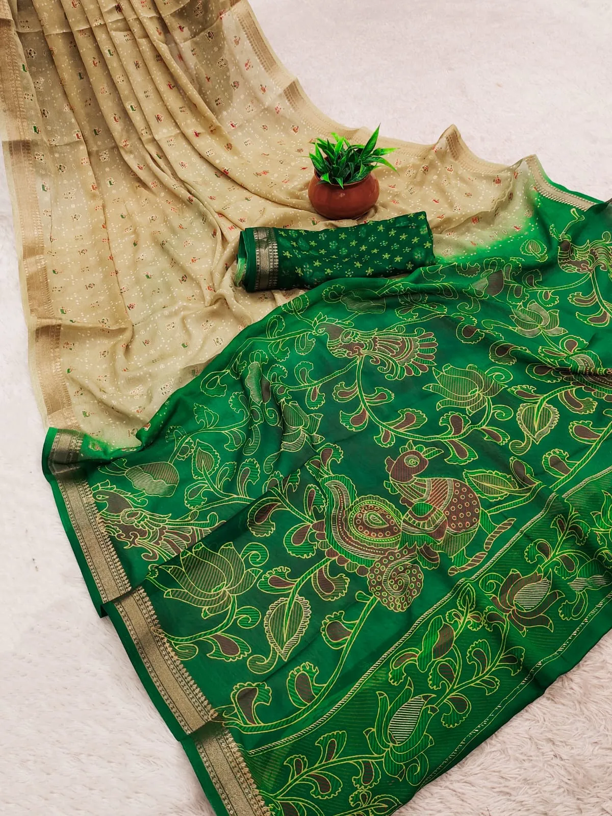 Kashvi Dastoor Vol 8 Viscose Bright Moss Foil Casual Wear Saree Collection
