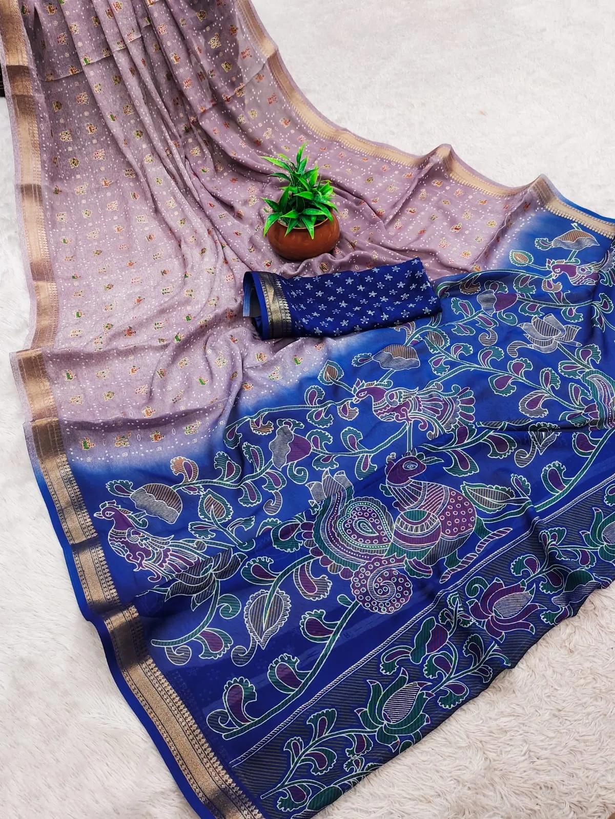 Kashvi Dastoor Vol 8 Viscose Bright Moss Foil Casual Wear Saree Collection