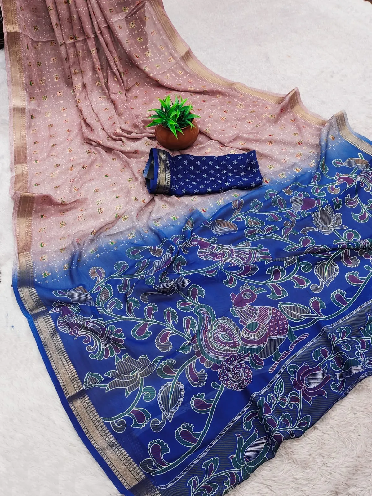 Kashvi Dastoor Vol 8 Viscose Bright Moss Foil Casual Wear Saree Collection