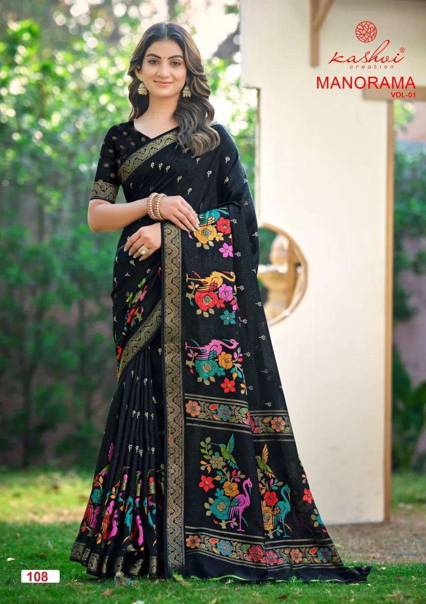 Kashvi Manorama Vol 1 Dola Silk Jacquard Worked Saree Collection