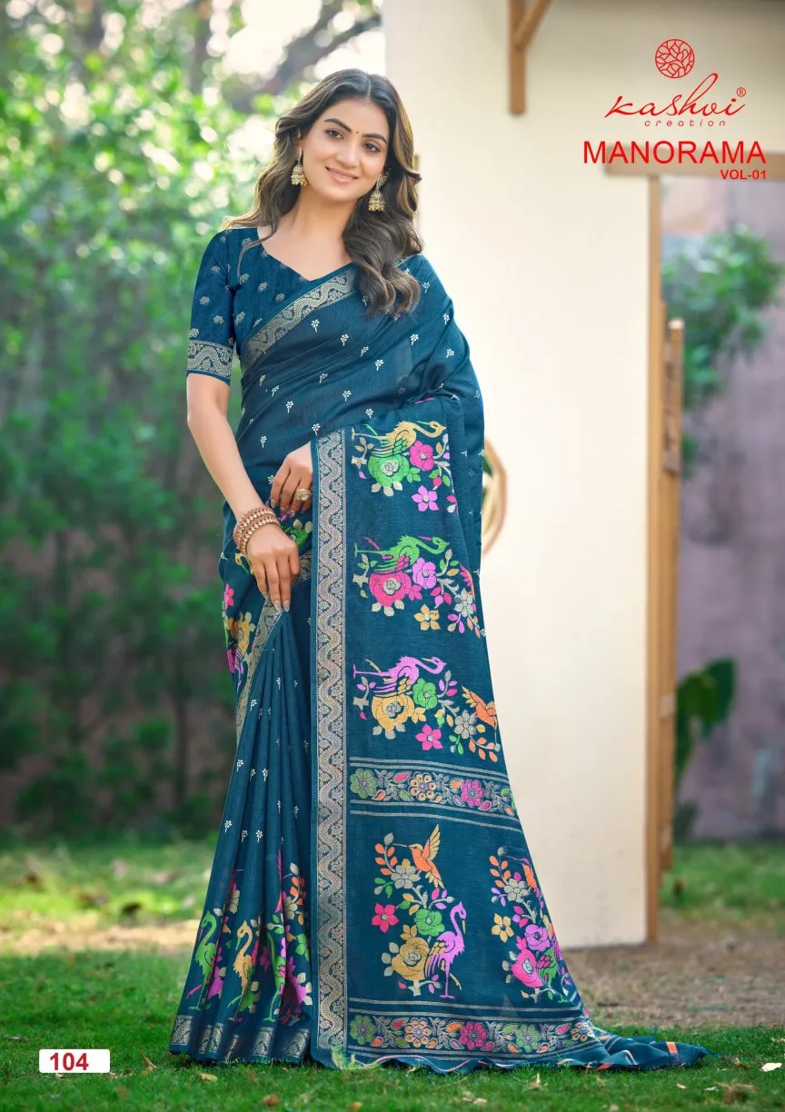 Kashvi Manorama Vol 1 Dola Silk Jacquard Worked Saree Collection