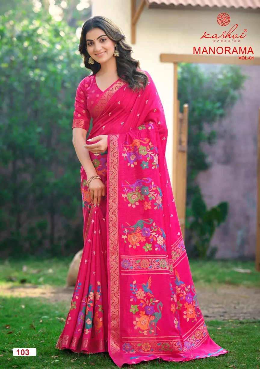 Kashvi Manorama Vol 1 Dola Silk Jacquard Worked Saree Collection