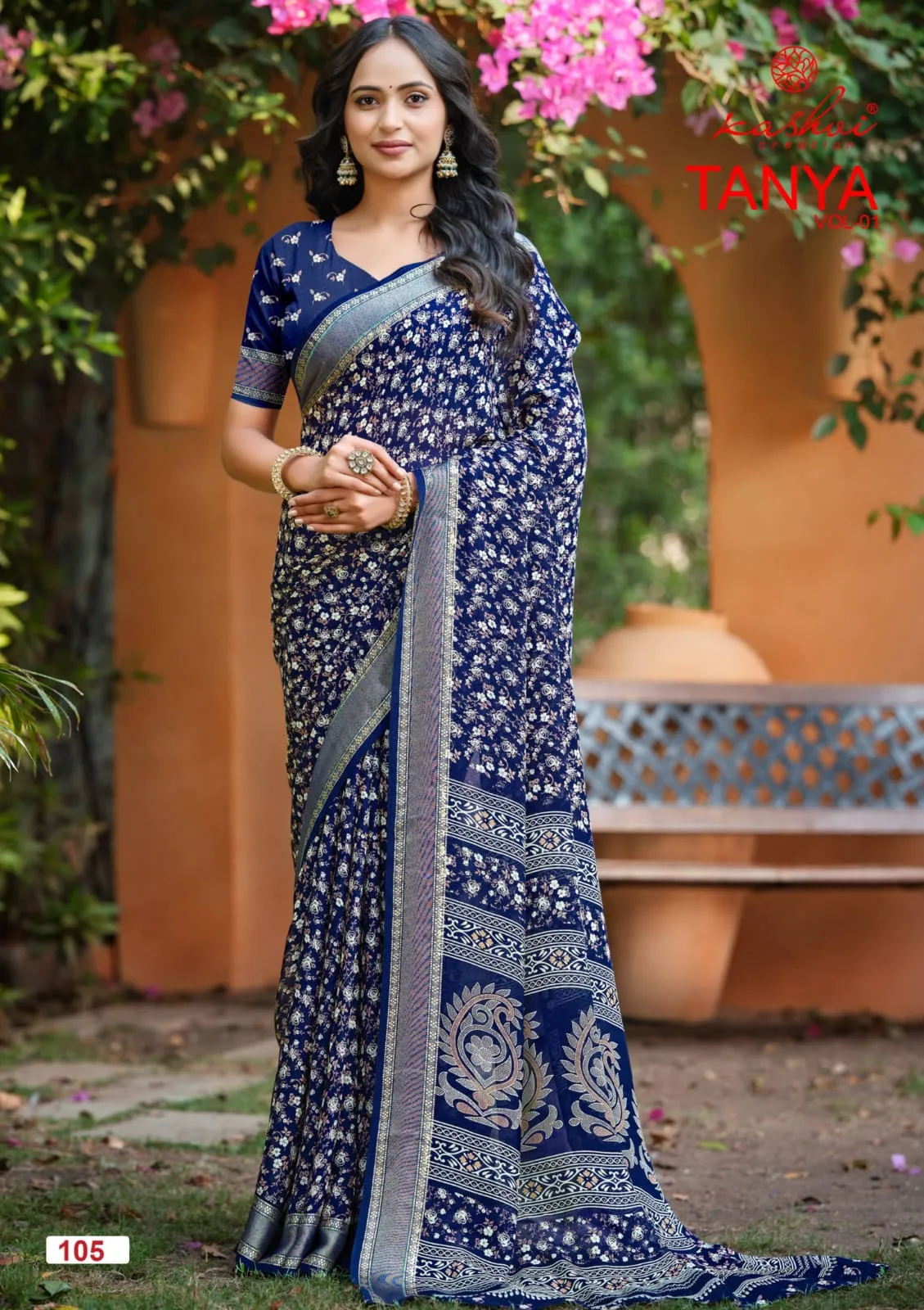 Kashvi Tanya Vol 1 Dull Moss Viscose Saree Collection