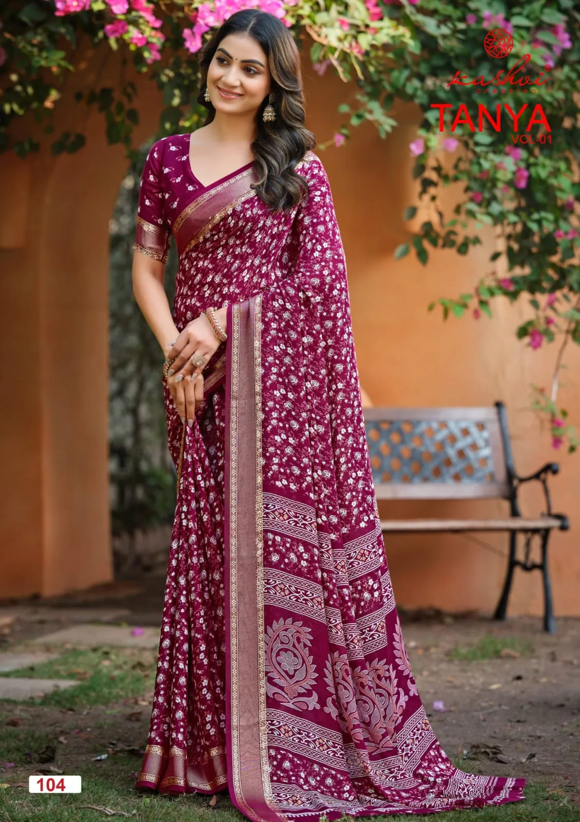 Kashvi Tanya Vol 1 Dull Moss Viscose Saree Collection