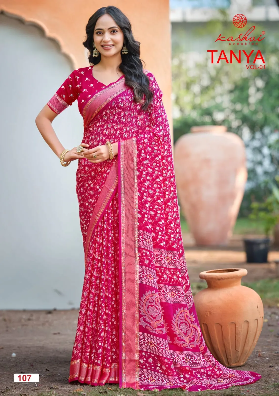 Kashvi Tanya Vol 1 Dull Moss Viscose Saree Collection
