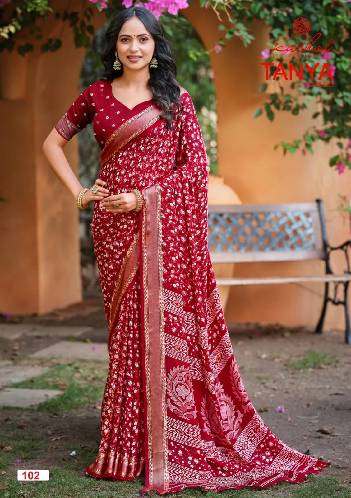 Kashvi Tanya Vol 1 Dull Moss Viscose Saree Collection