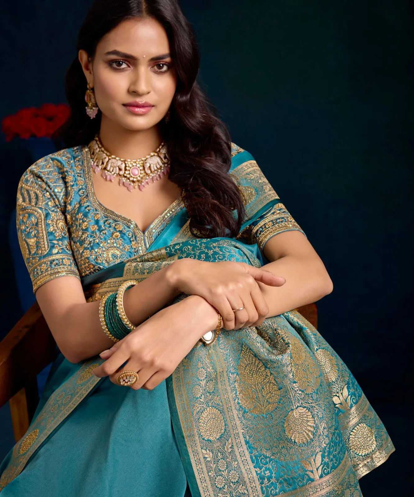Lt Mango Vol 2 Top Dyed Weaving with Embroidered Saree Collection
