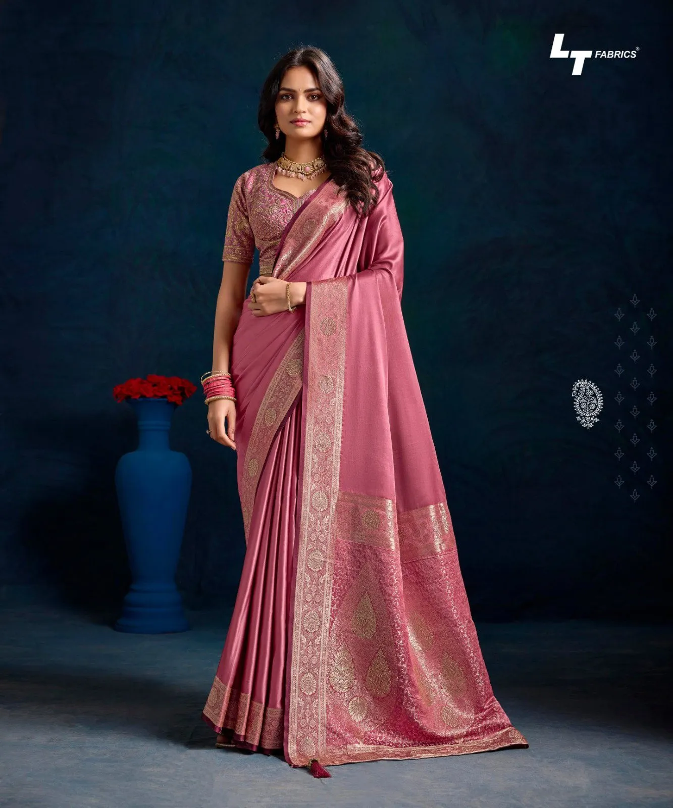 Lt Mango Vol 2 Top Dyed Weaving with Embroidered Saree Collection