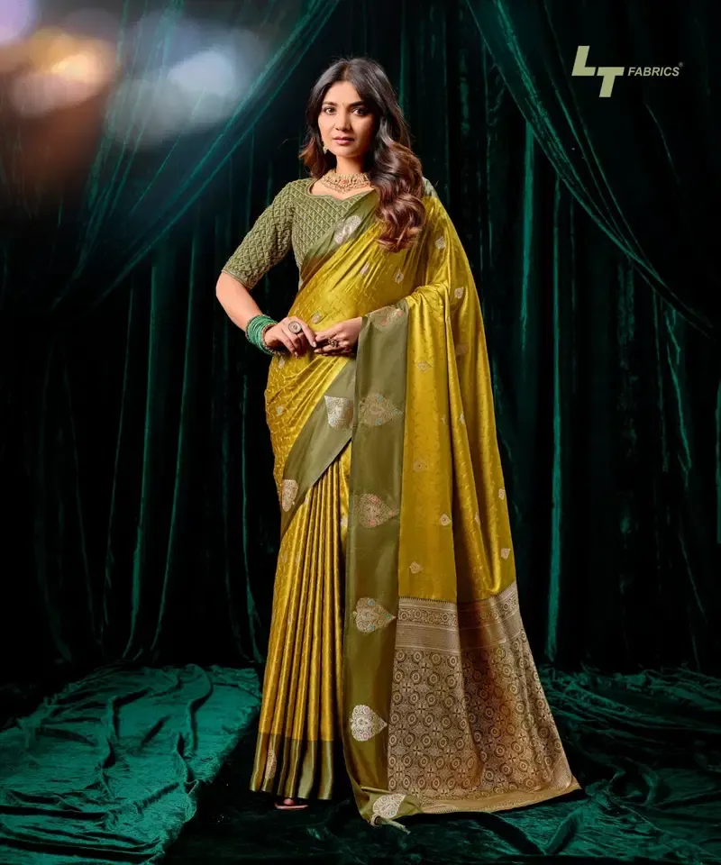 Lt Mango Vol 3 Top Dyed Weaving with Embroidered Saree Collection