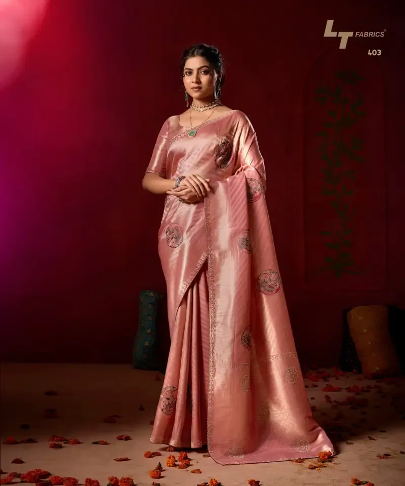 Lt Mango Vol 4 Top Dyed Weaving with Embroidered Saree Collection
