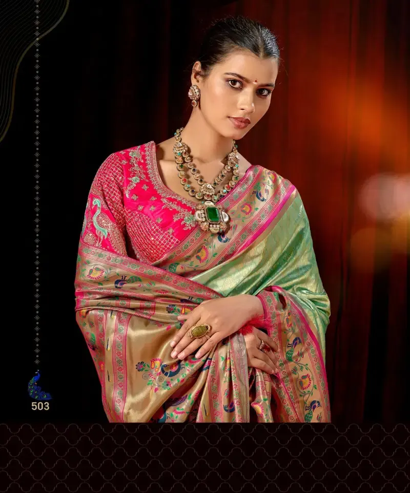 Lt Mango Vol 5 Top Dyed Weaving with Embroidered Saree Collection