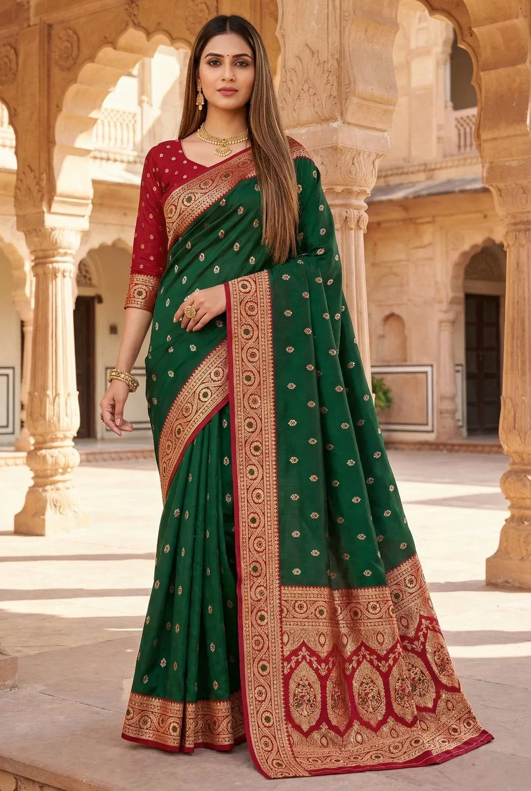 Mb 150 a Soft Banarasi Silk Zari Weaving Saree Collection