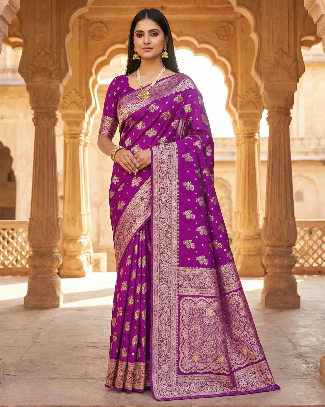 Mb 3279 Banarasi Katan Silk Gold Zari Weaving Saree Collection