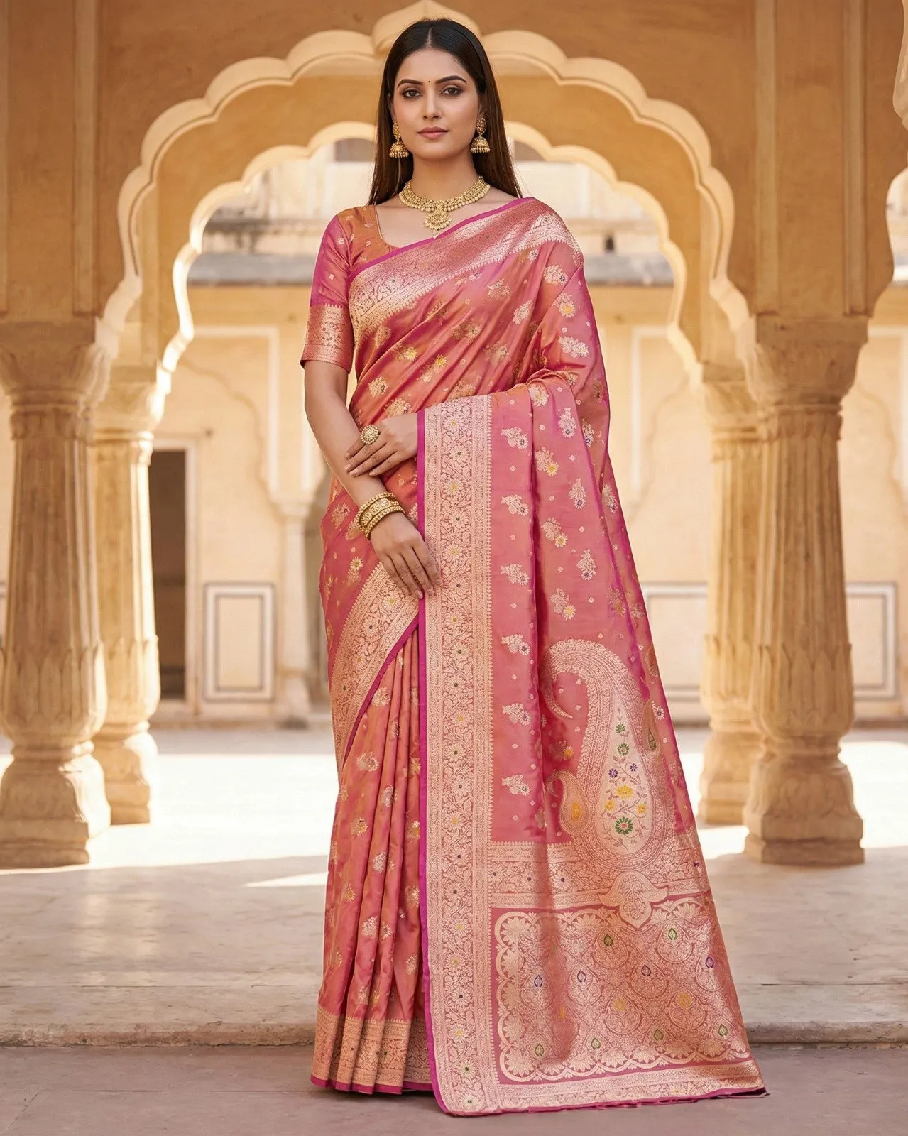Mb 3279 Banarasi Katan Silk Gold Zari Weaving Saree Collection