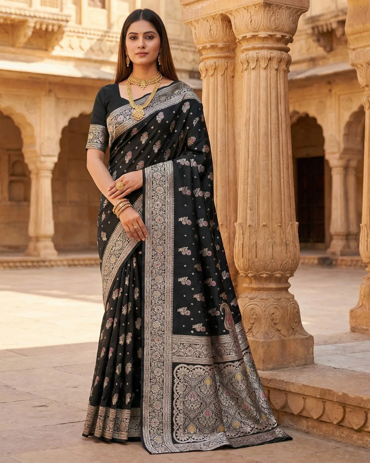 Mb 3279 Banarasi Katan Silk Gold Zari Weaving Saree Collection