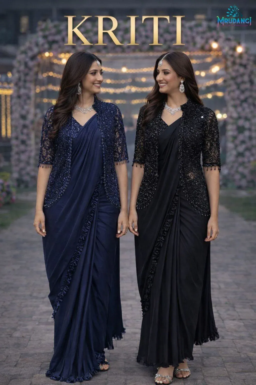 Mrudangi Kriti Satin Designer Ready to Wear Saree Collection