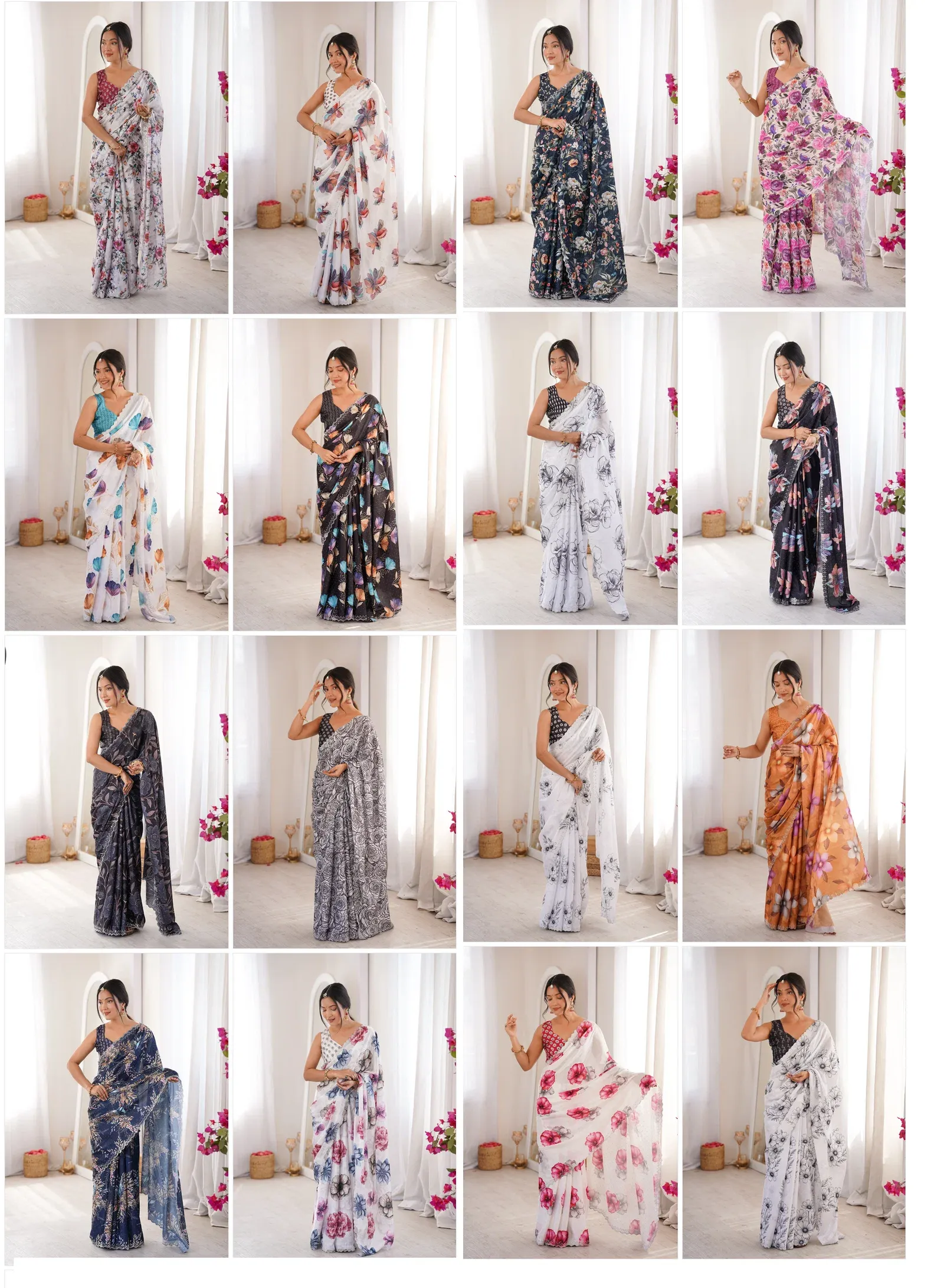 Sanket Vol 1 Heavy Smooth Chinon Digital Printed Saree Collection