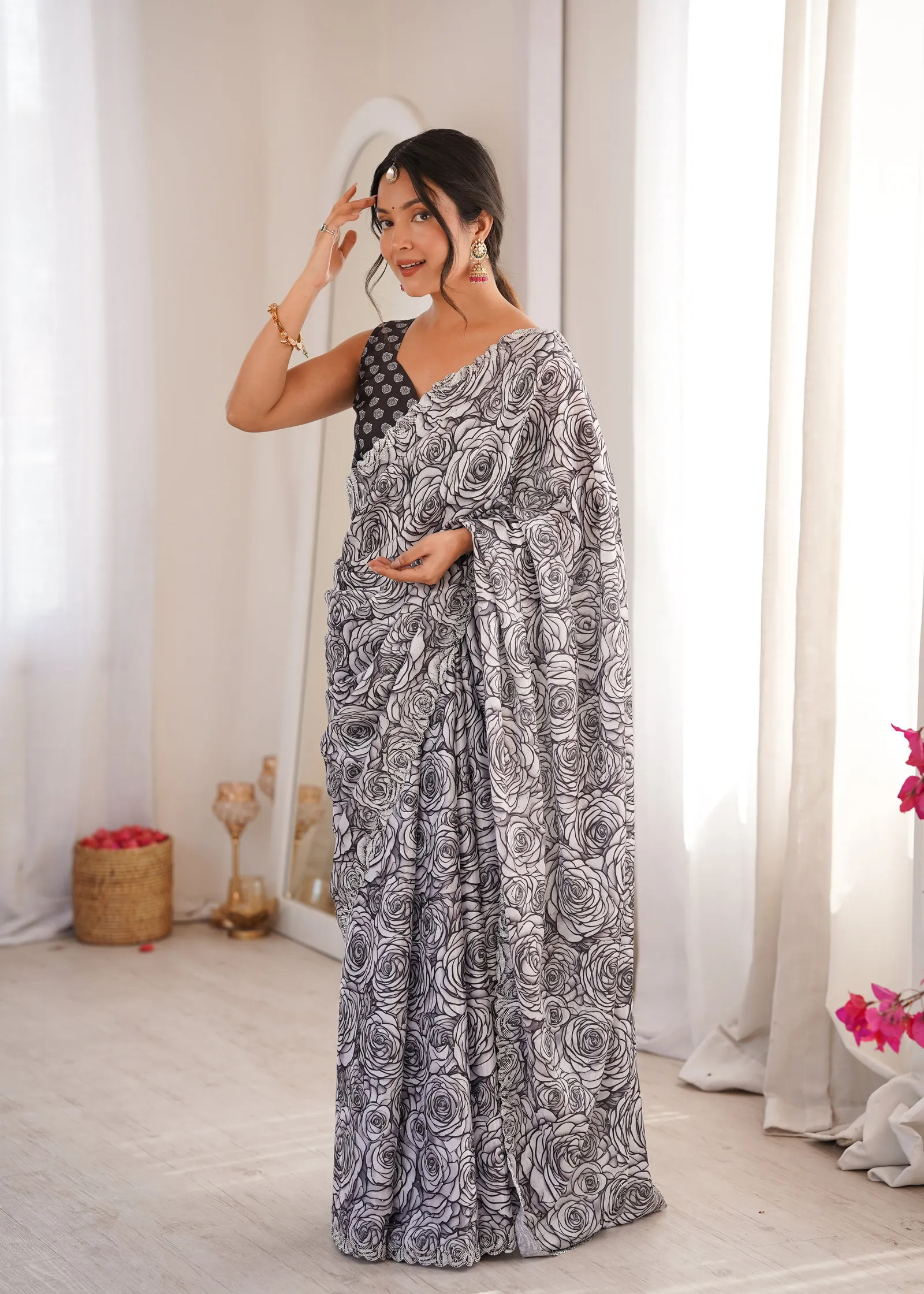 Sanket Vol 1 Heavy Smooth Chinon Digital Printed Saree Collection