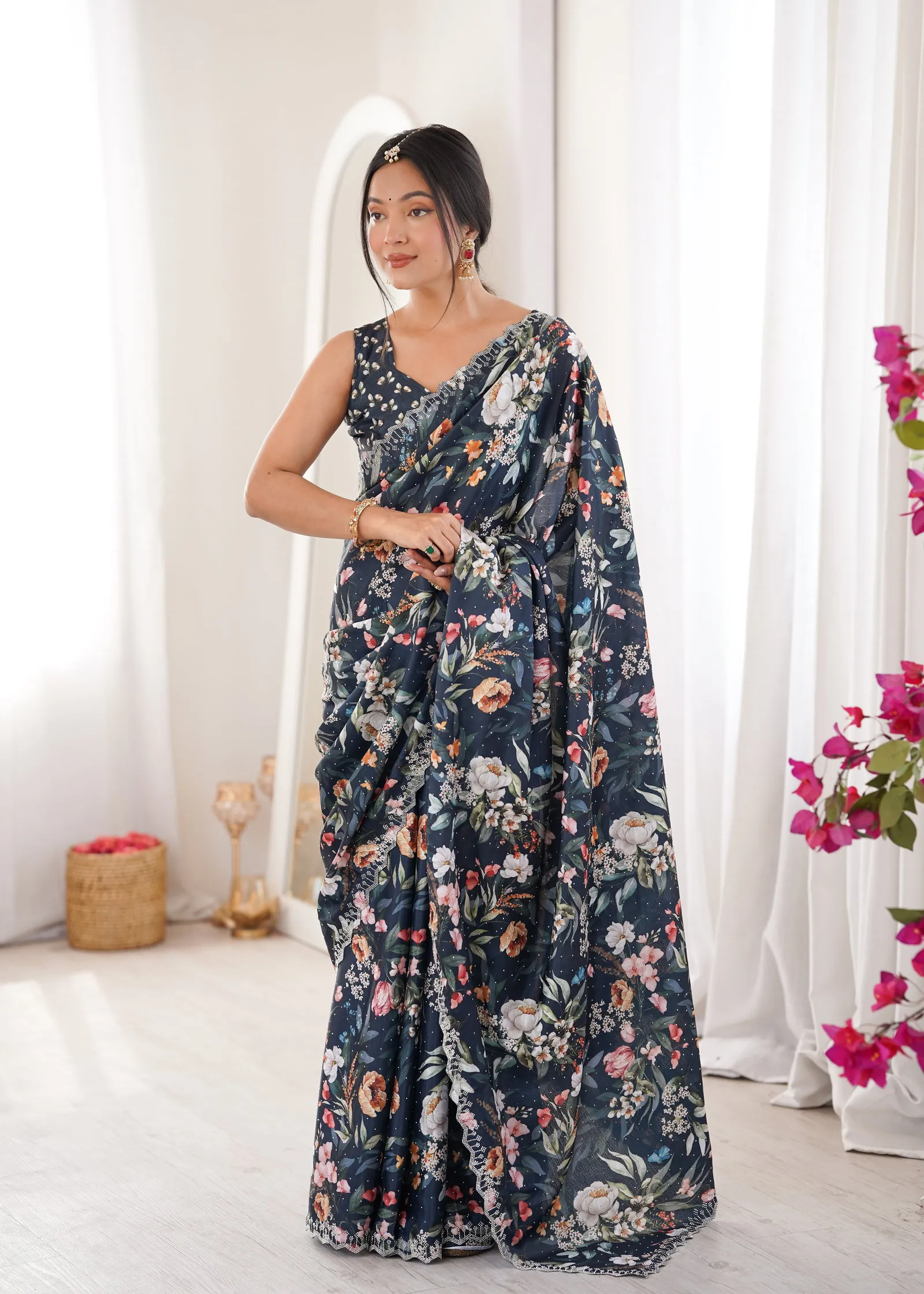 Sanket Vol 1 Heavy Smooth Chinon Digital Printed Saree Collection