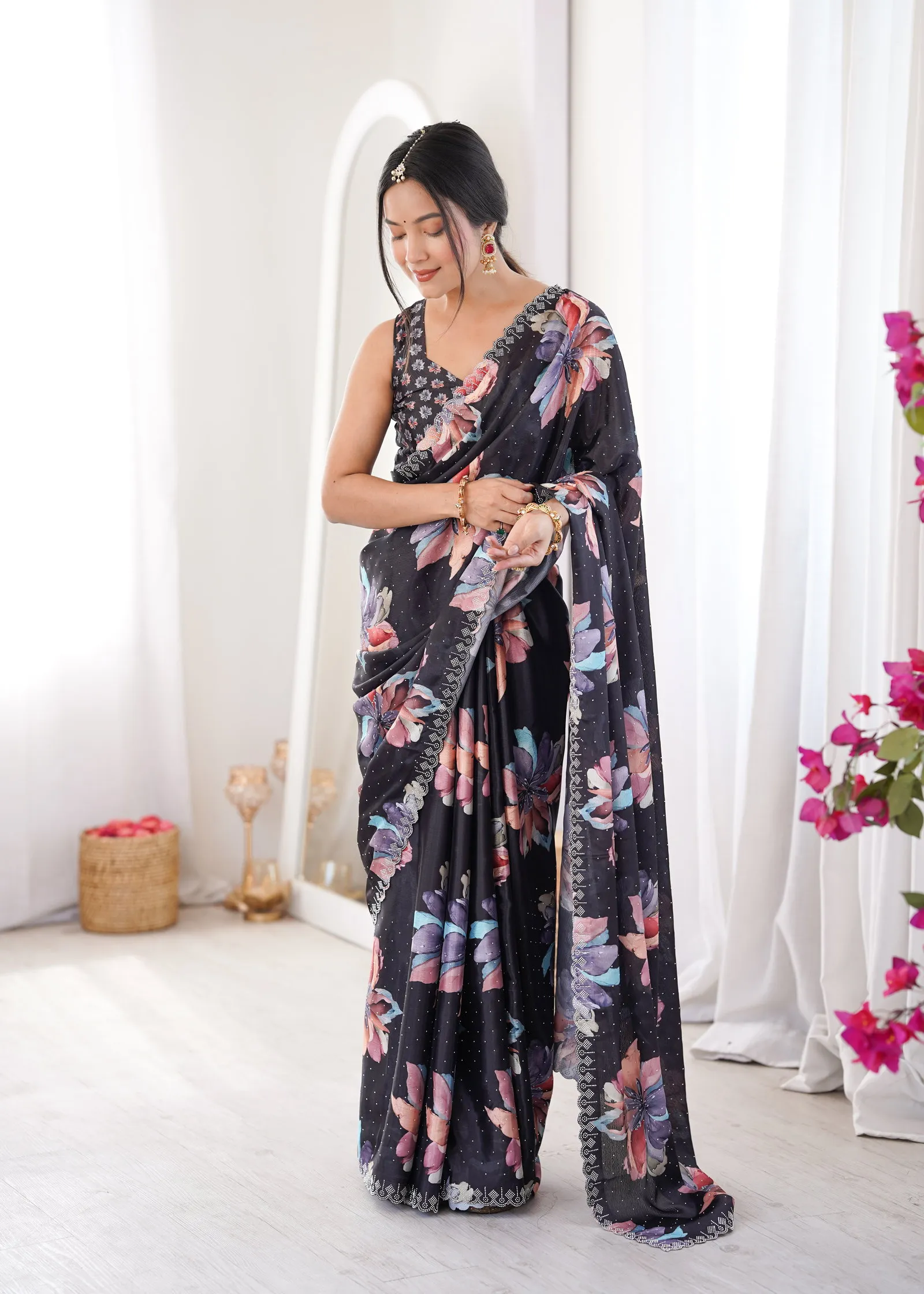 Sanket Vol 1 Heavy Smooth Chinon Digital Printed Saree Collection