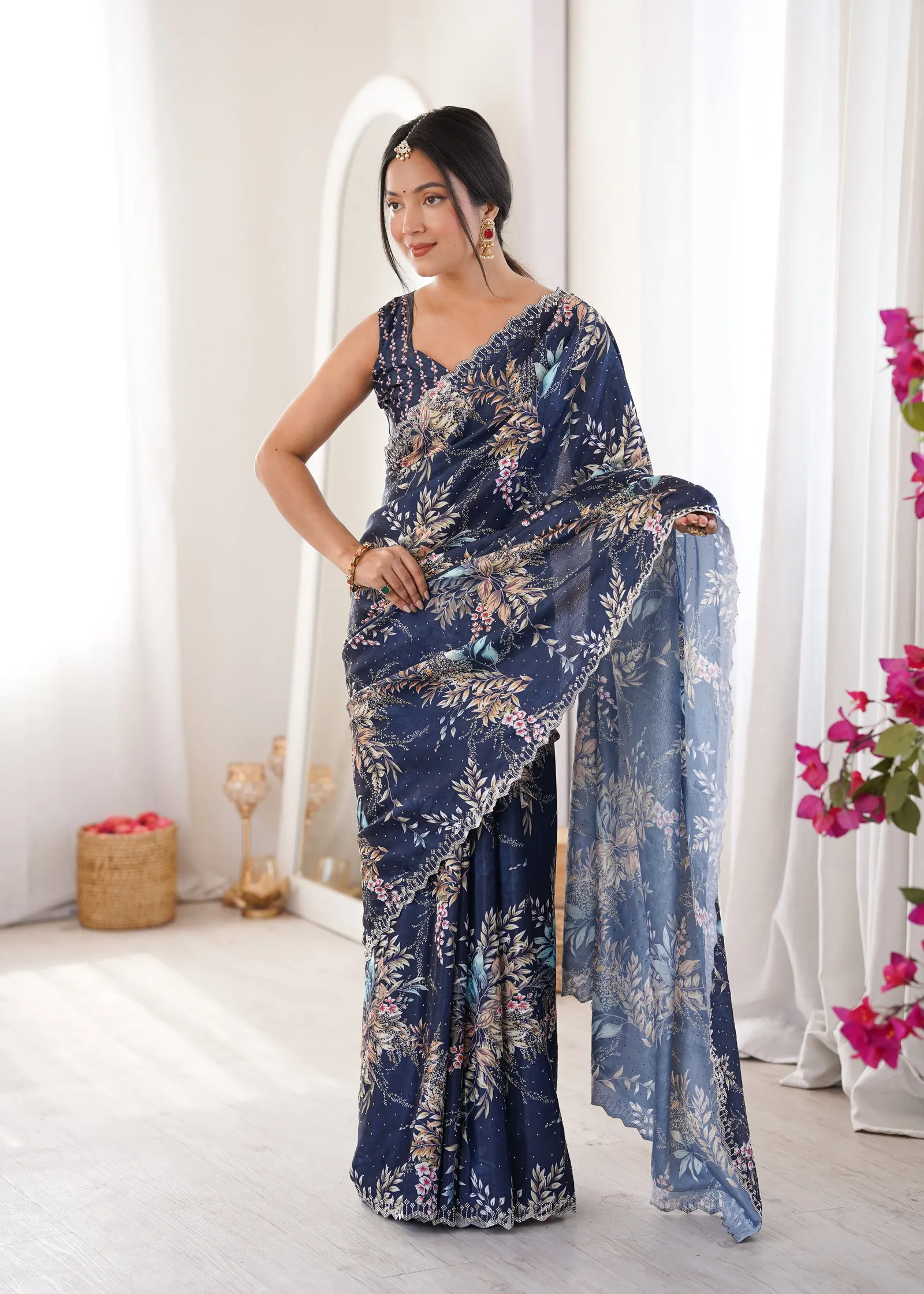 Sanket Vol 1 Heavy Smooth Chinon Digital Printed Saree Collection
