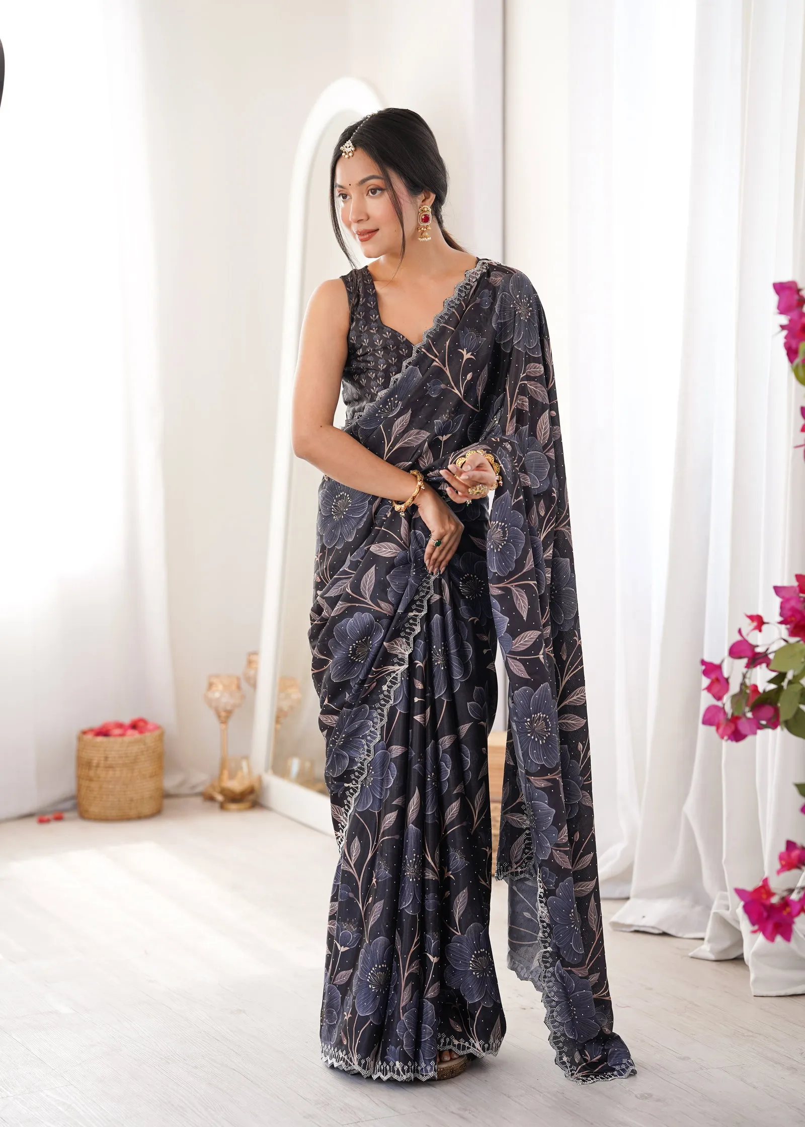 Sanket Vol 1 Heavy Smooth Chinon Digital Printed Saree Collection