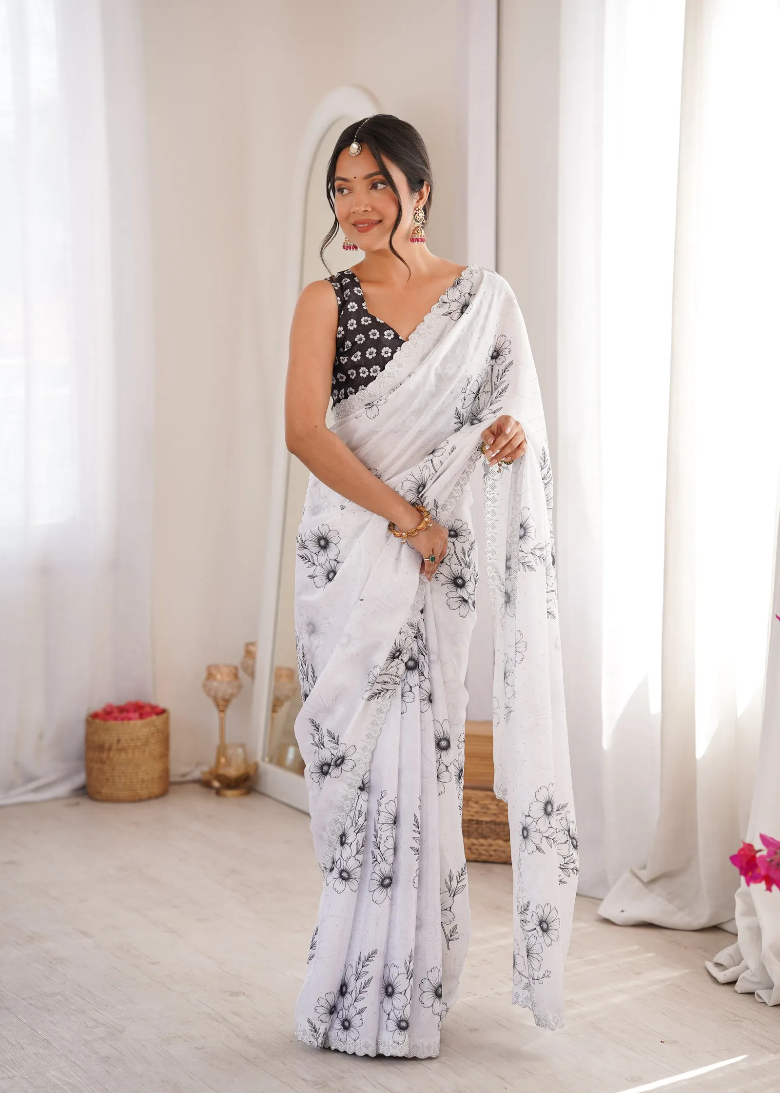 Sanket Vol 1 Heavy Smooth Chinon Digital Printed Saree Collection