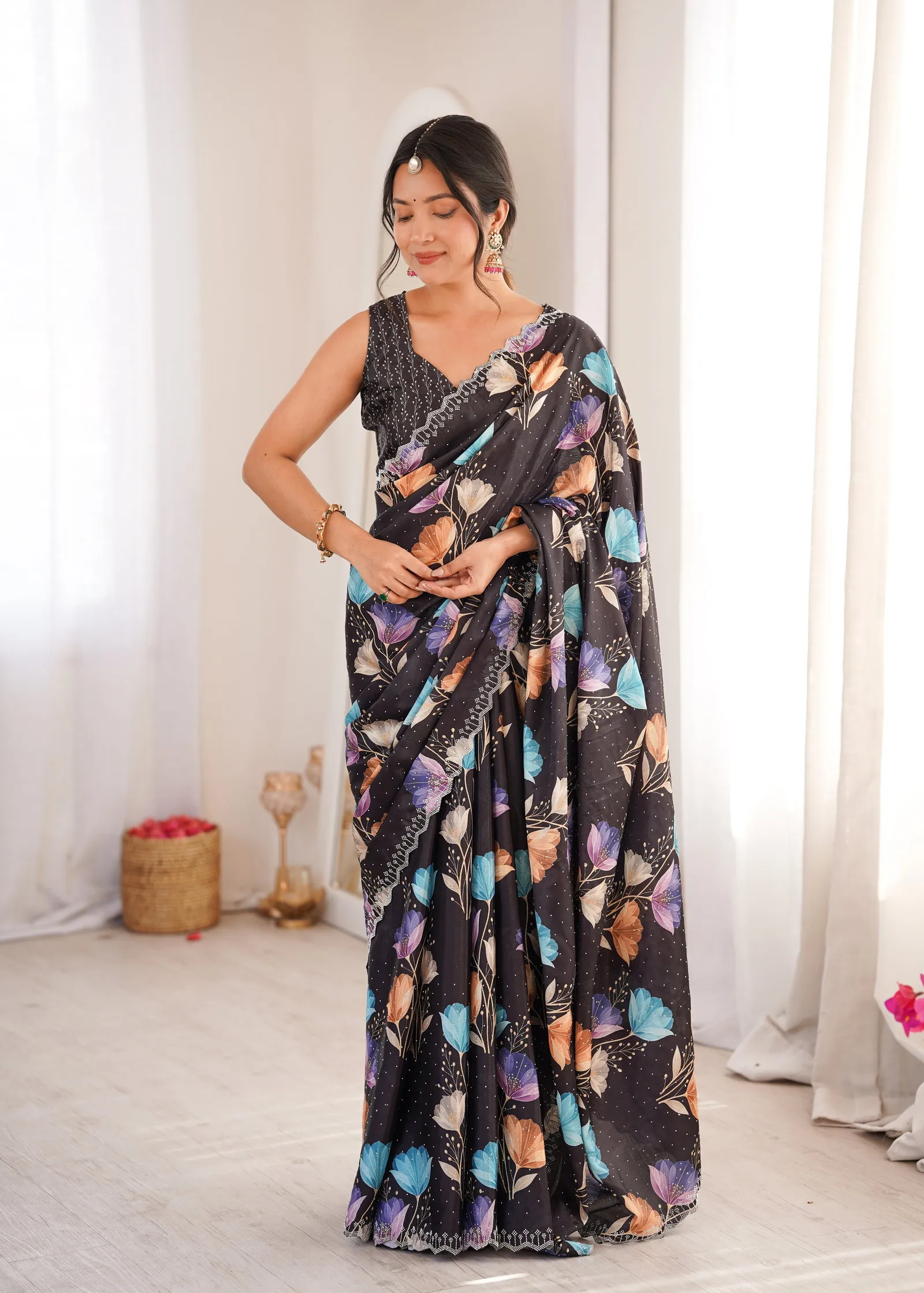 Sanket Vol 1 Heavy Smooth Chinon Digital Printed Saree Collection