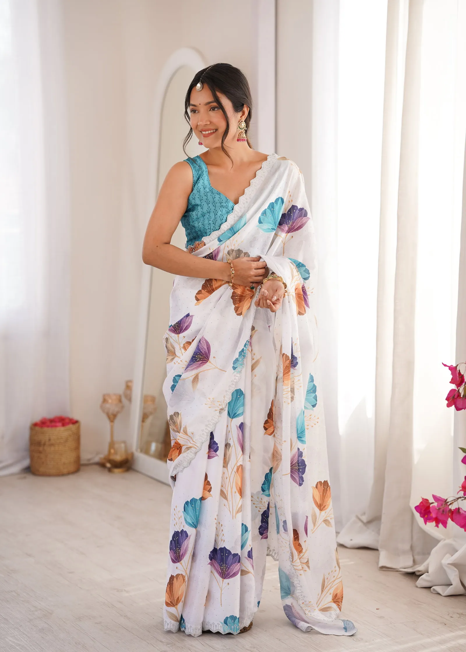 Sanket Vol 1 Heavy Smooth Chinon Digital Printed Saree Collection
