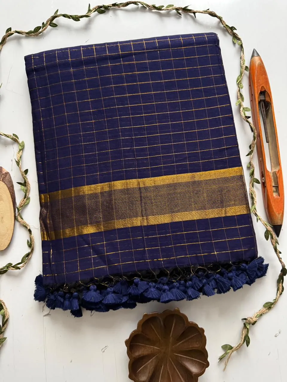 Sccf Mulchecks Mul Cotton Zari Woven Saree Collection