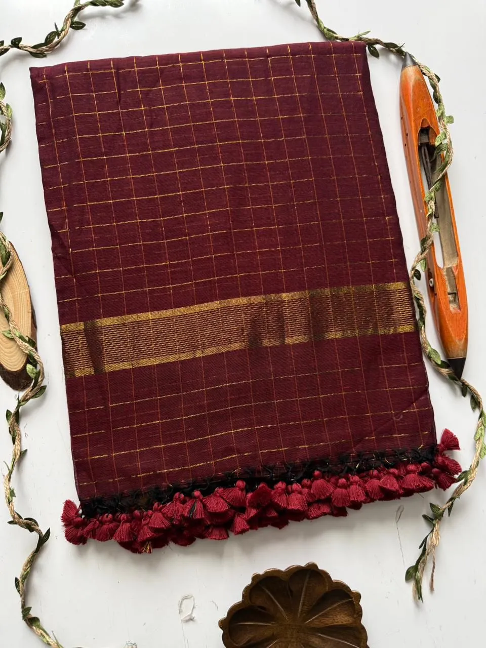 Sccf Mulchecks Mul Cotton Zari Woven Saree Collection