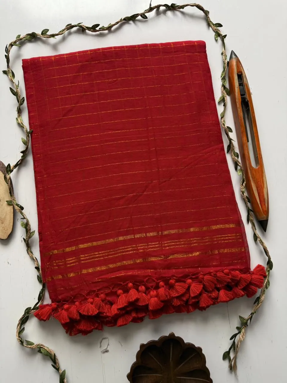 Sccf Mulchecks Mul Cotton Zari Woven Saree Collection