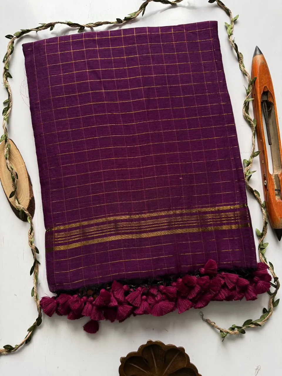 Sccf Mulchecks Mul Cotton Zari Woven Saree Collection