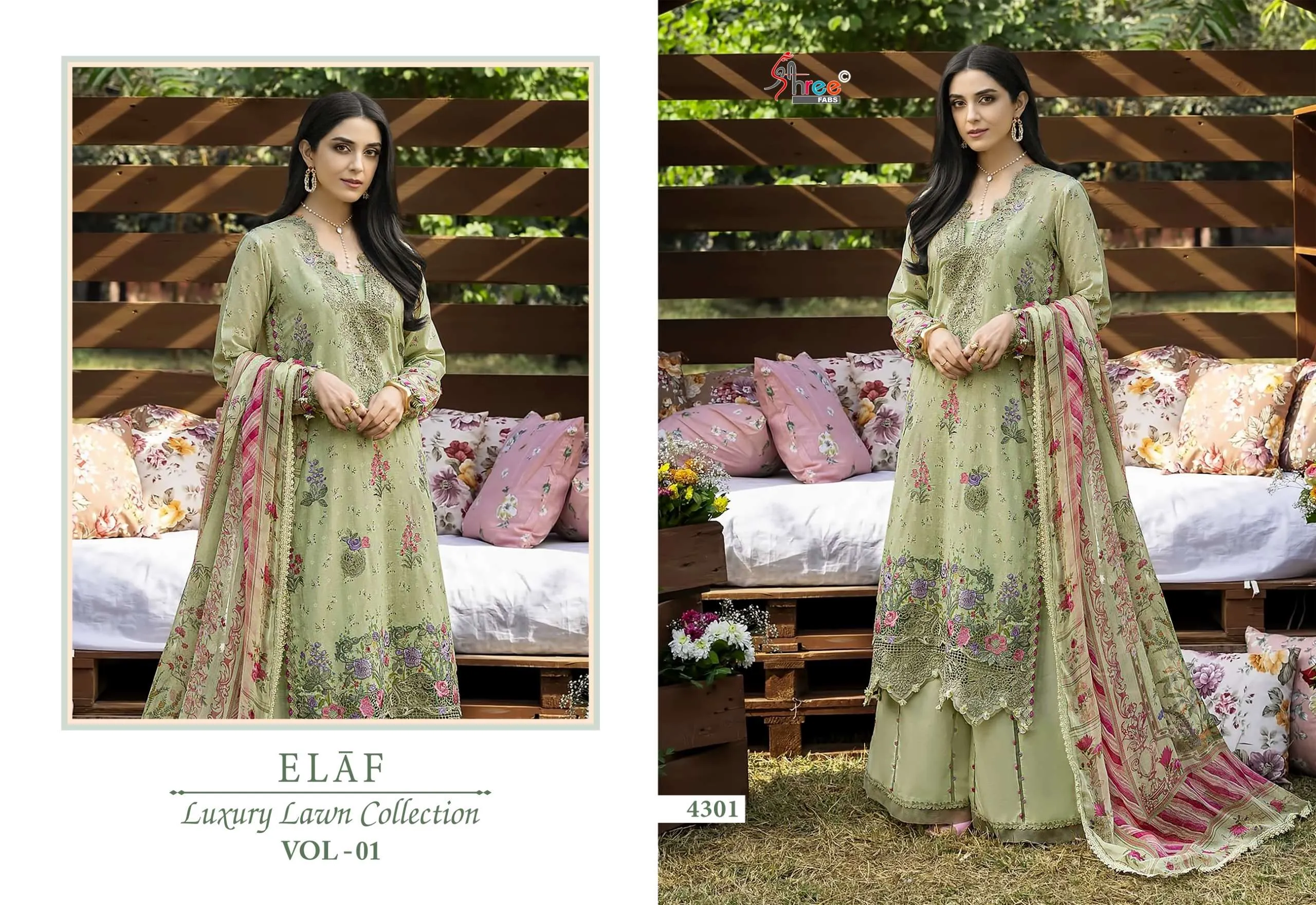 Shree Fab Elaf Luxury Lawn Collection Vol 1