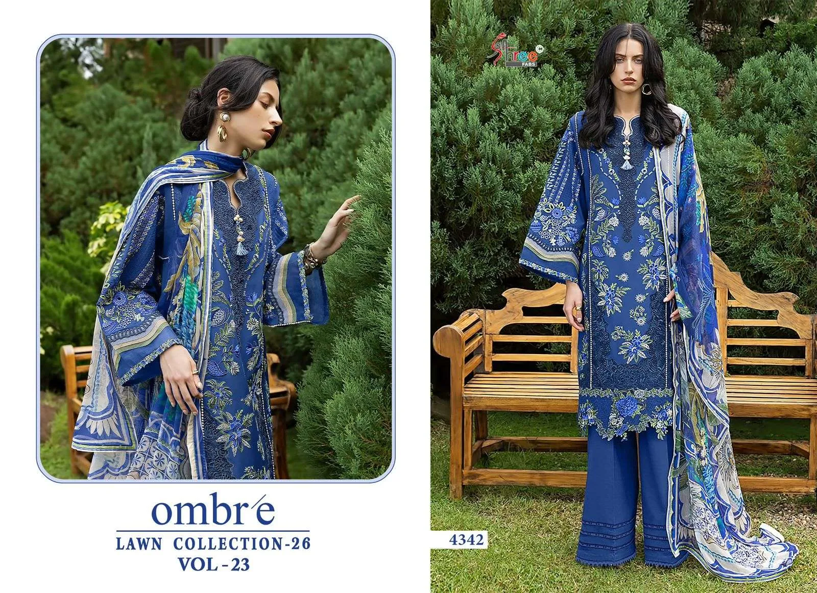 Shree Fab Ombre Lawn Collection 26 Vol 23