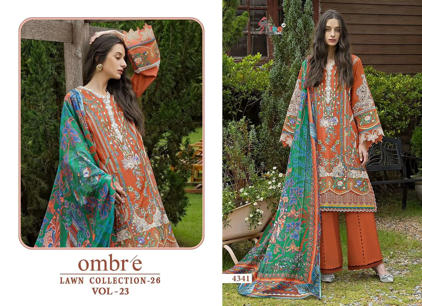 Shree Fab Ombre Lawn Collection 26 Vol 23