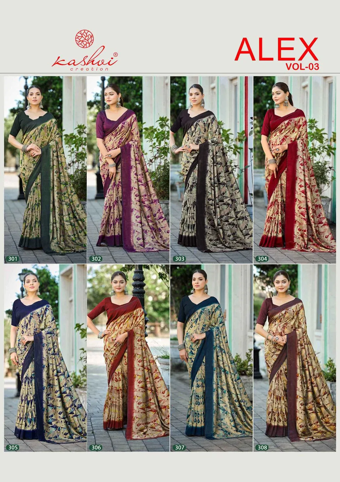 Kashvi Alex Vol 3 Black Vichitra Printed Saree Collection