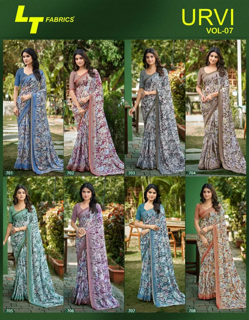 Lt Urvi Vol 7 Micro Printed Saree Collection