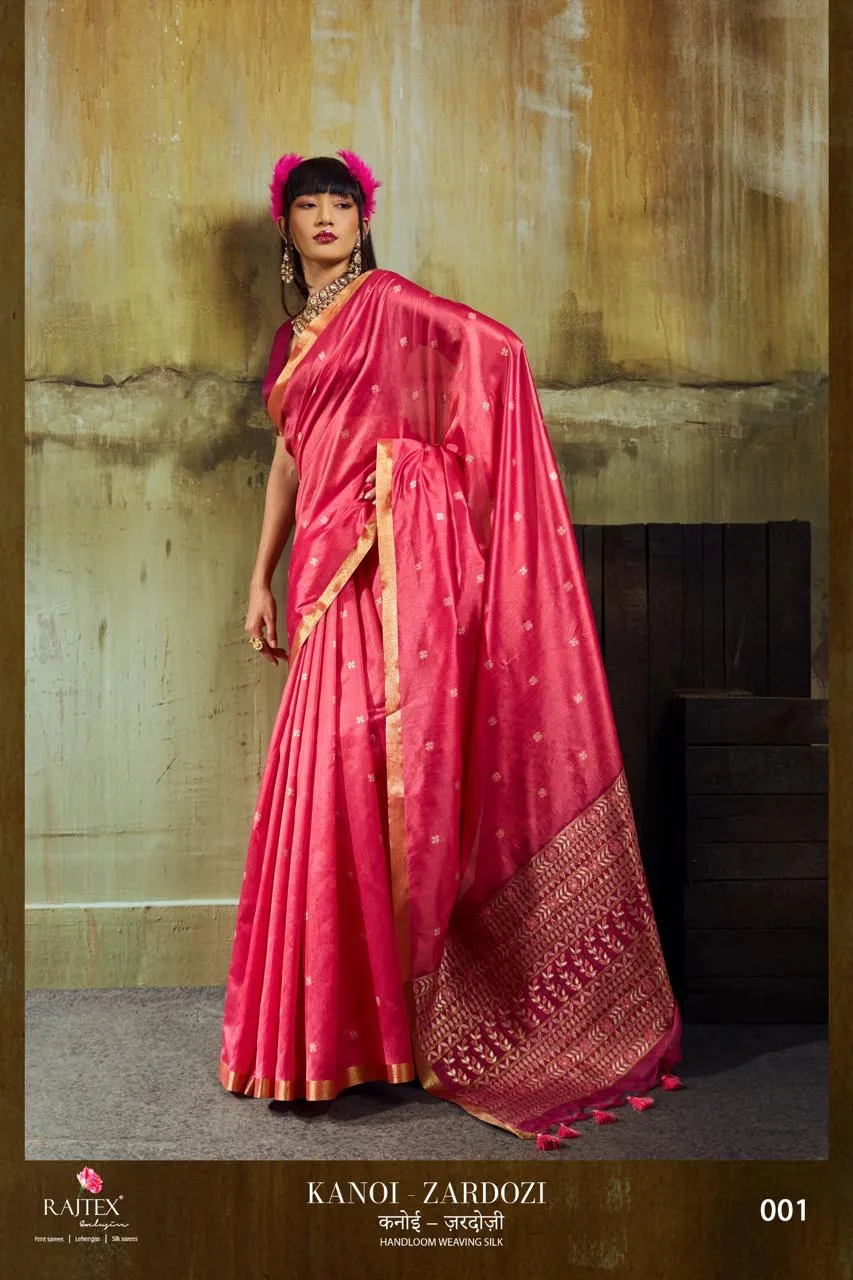 Rajtex Kanoi Zardozi Handloom Weaving Silk Saree Collection
