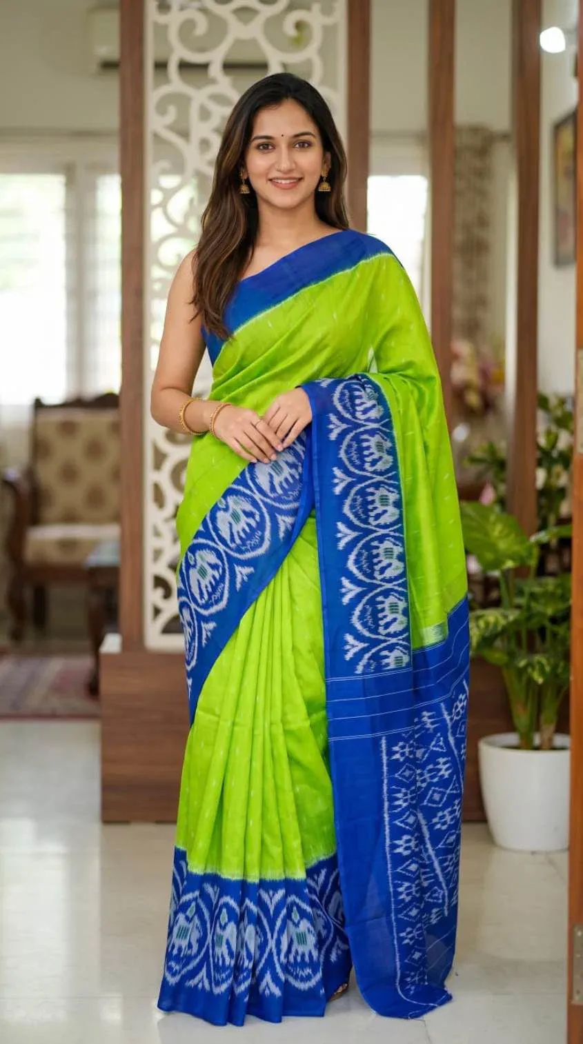 Sckr Ikkat D Linen Ikkat Printed Saree Collection