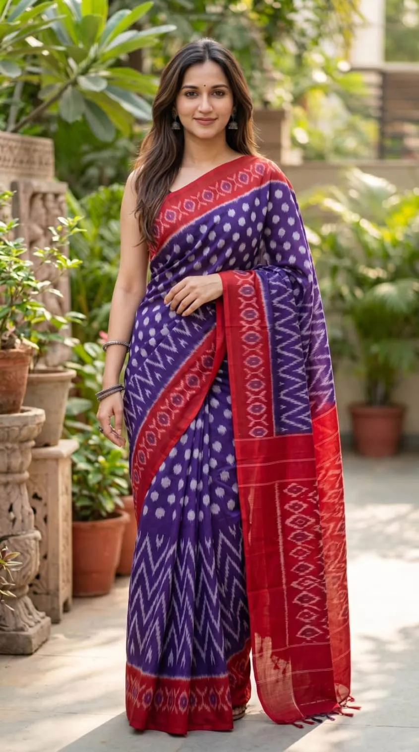Sckr Ikkat D Linen Ikkat Printed Saree Collection