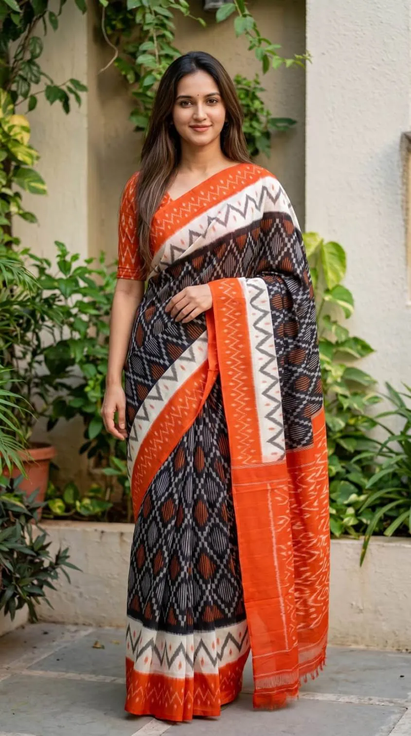 Sckr Ikkat D Linen Ikkat Printed Saree Collection