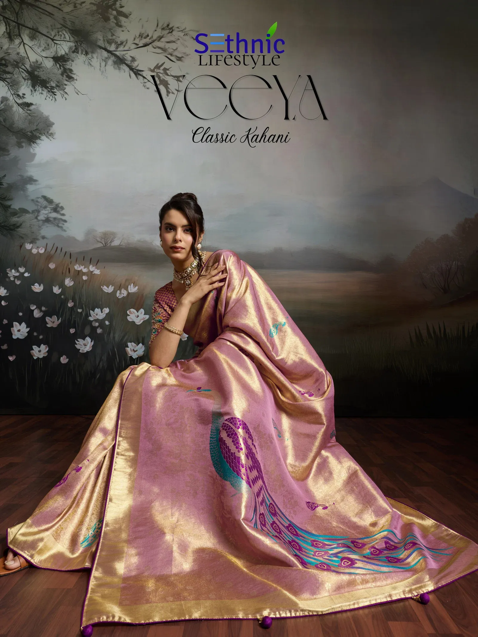 Sethnic Veeya Classic Kahani Banarasi Jacqaurd Designer Saree