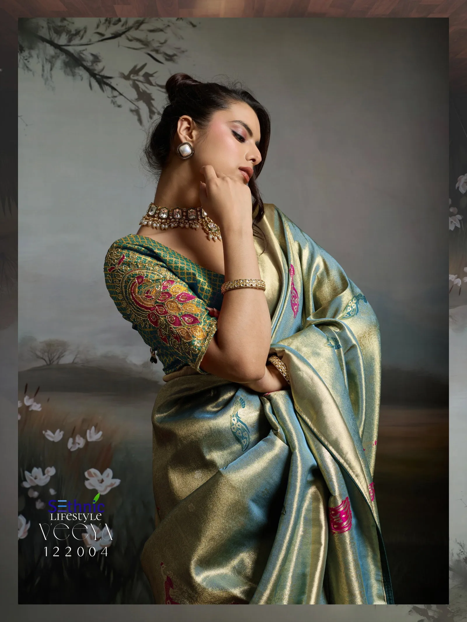 Sethnic Veeya Classic Kahani Banarasi Jacqaurd Designer Saree