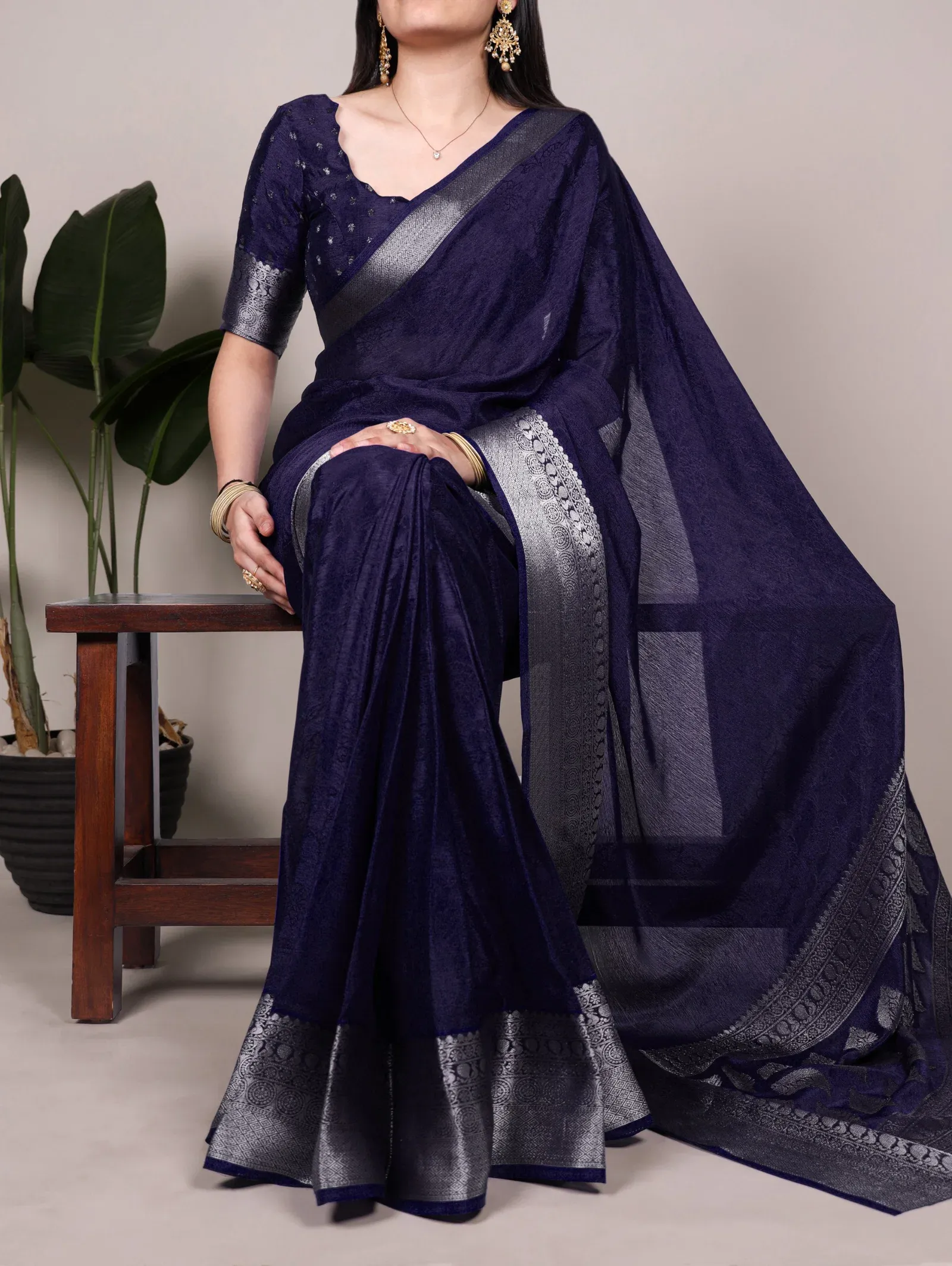 Taraa L 7916 Chinon Zari Weaving Traditional Wear Saree Collection