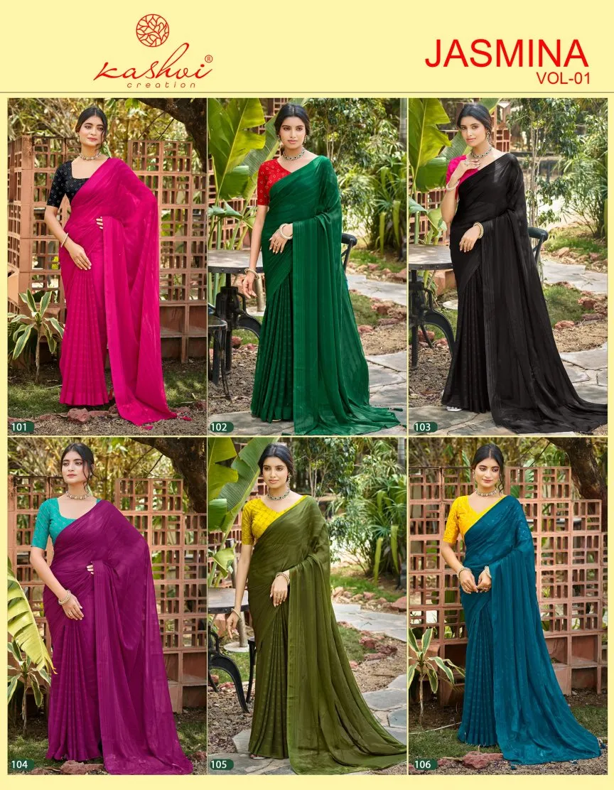 Kashvi Jasmine Vol 1 Soft Sparkle Saree Collection